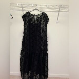 Black Lace Midi Cocktail Dress